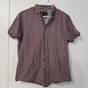 Denim And Flower Ricky Singh Floral Mens Button Down Short Sleeve Shirt!